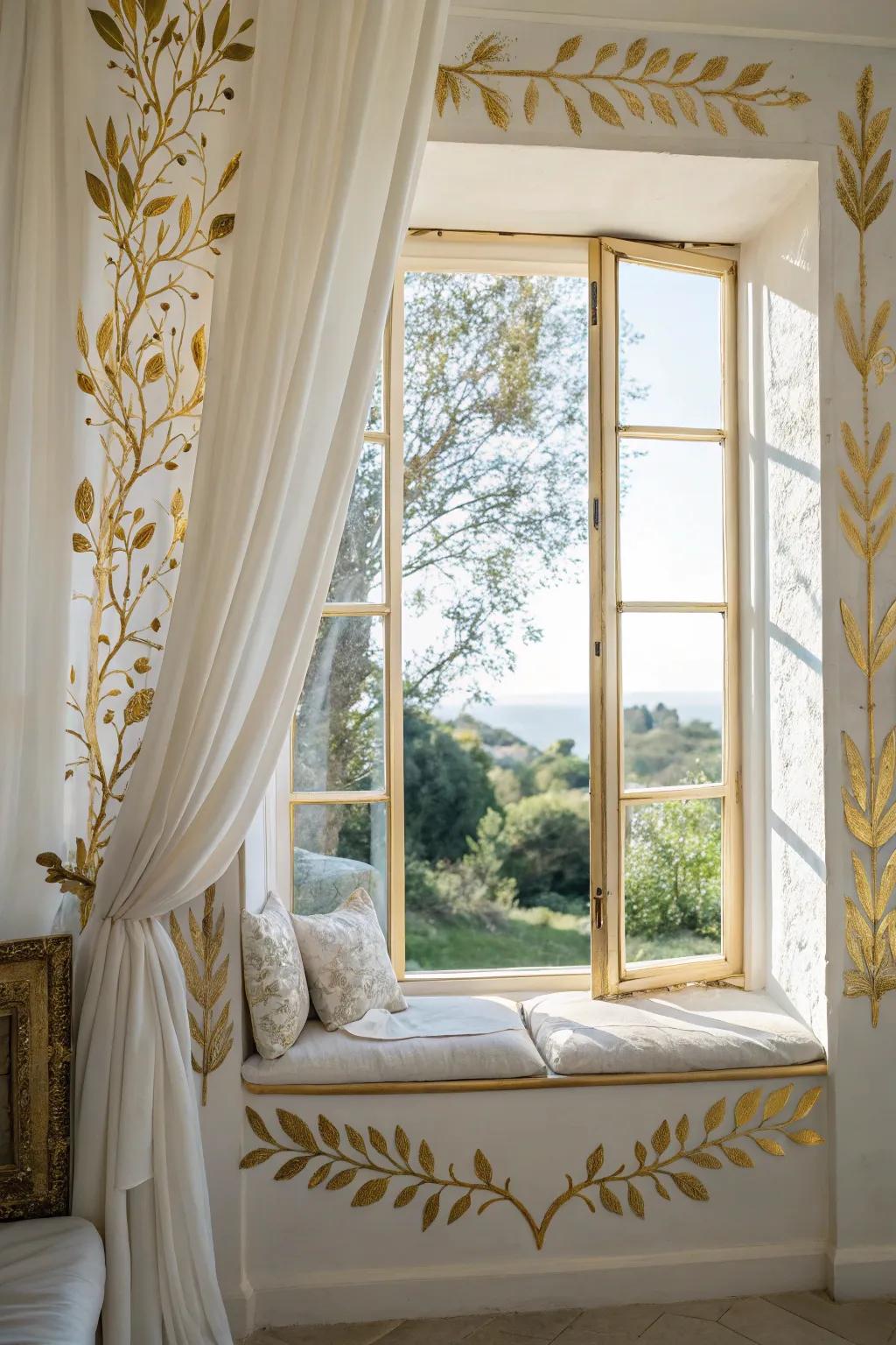 Frame your view with sophistication using gold leaf.