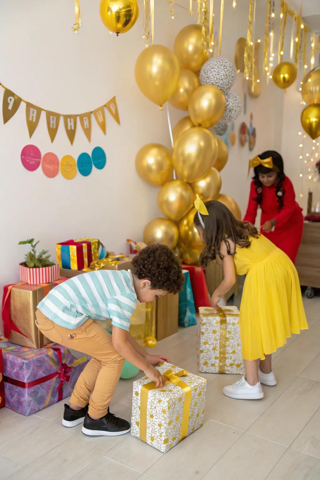 A fun gold-centered gift quest for an engaging activity.