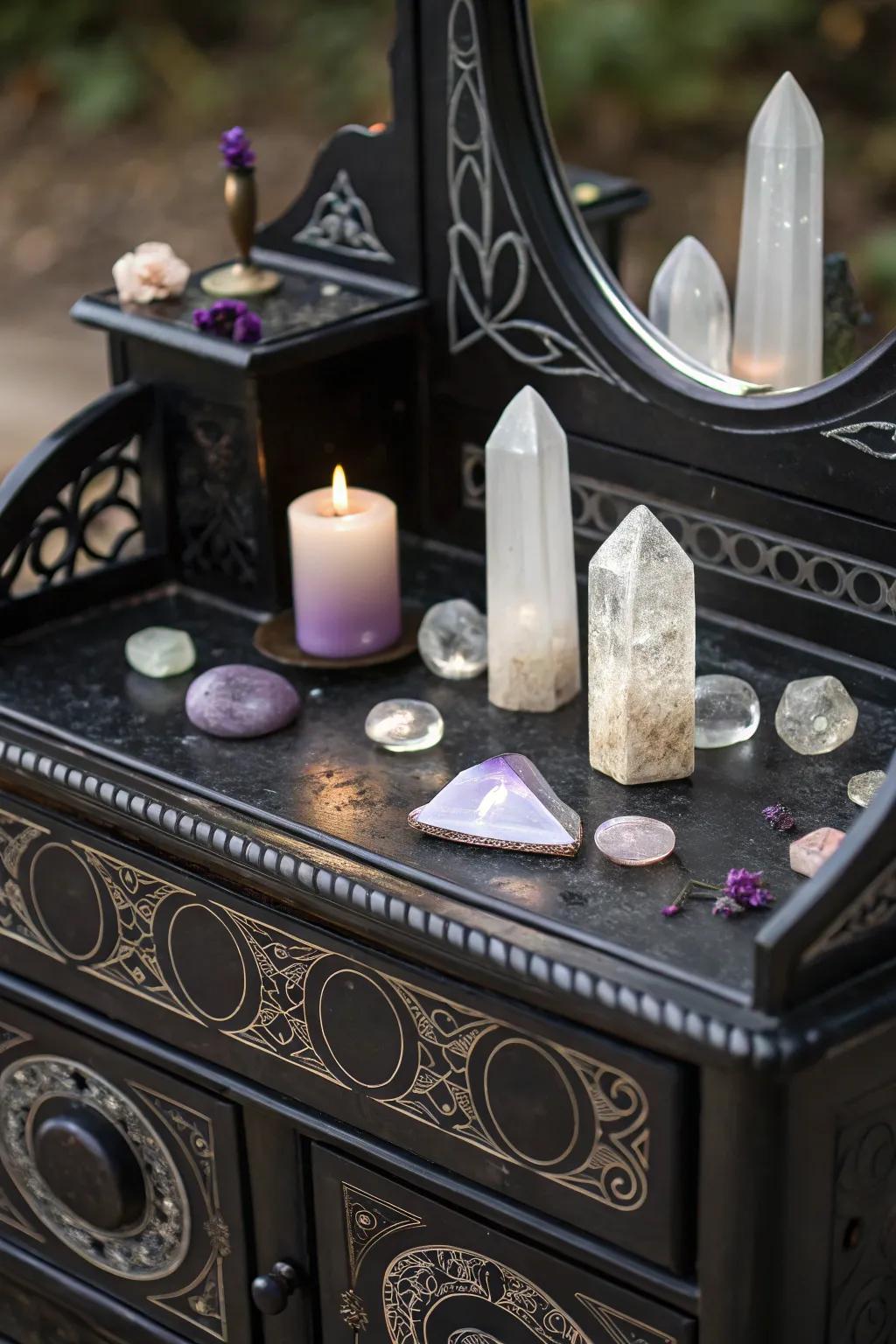 Stones contribute beauty and affirmative energy to your vanity.