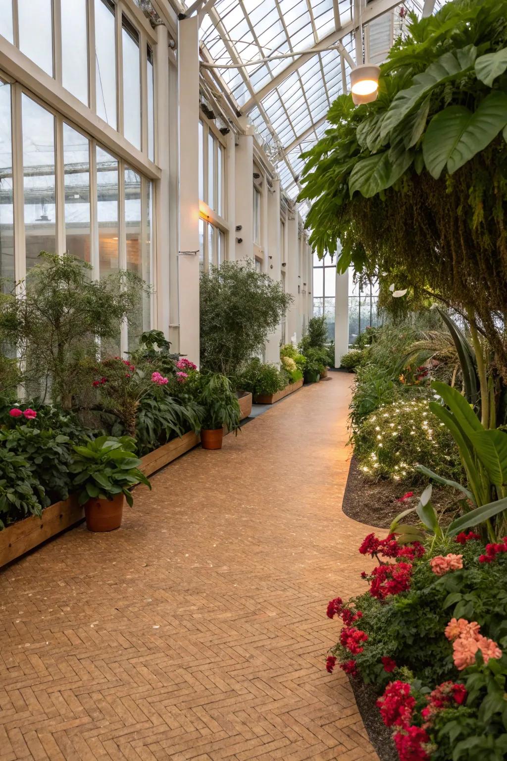 Cork floors ensure ease and eco-conscious insulation.