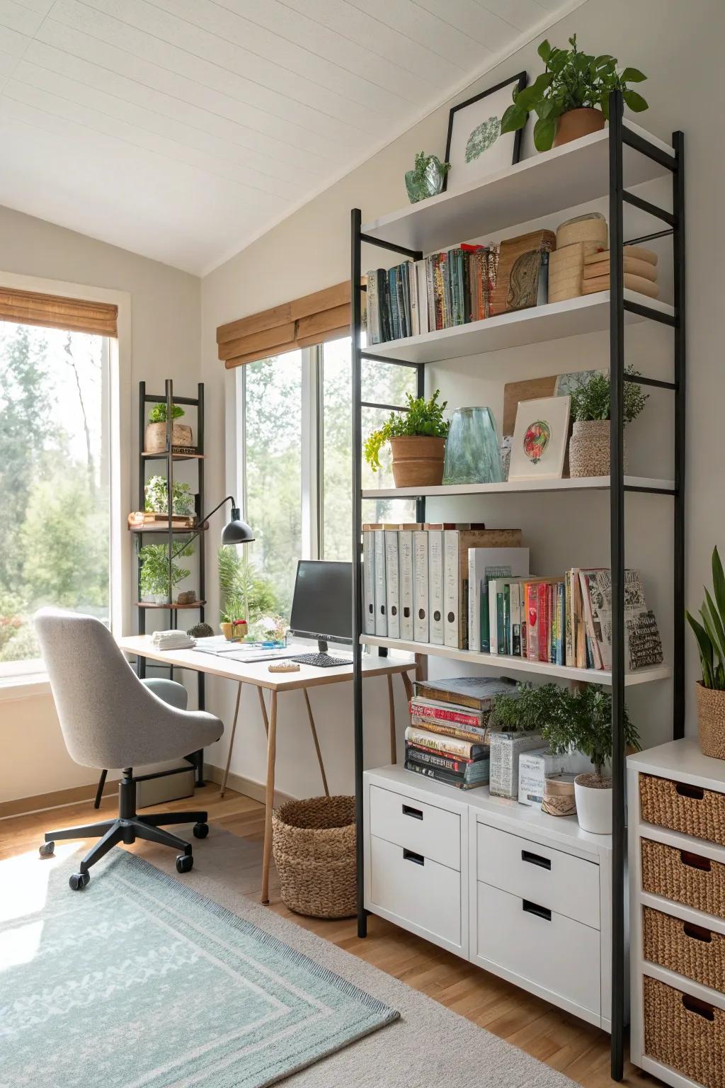 Separate units permit versatile room arrangements.
