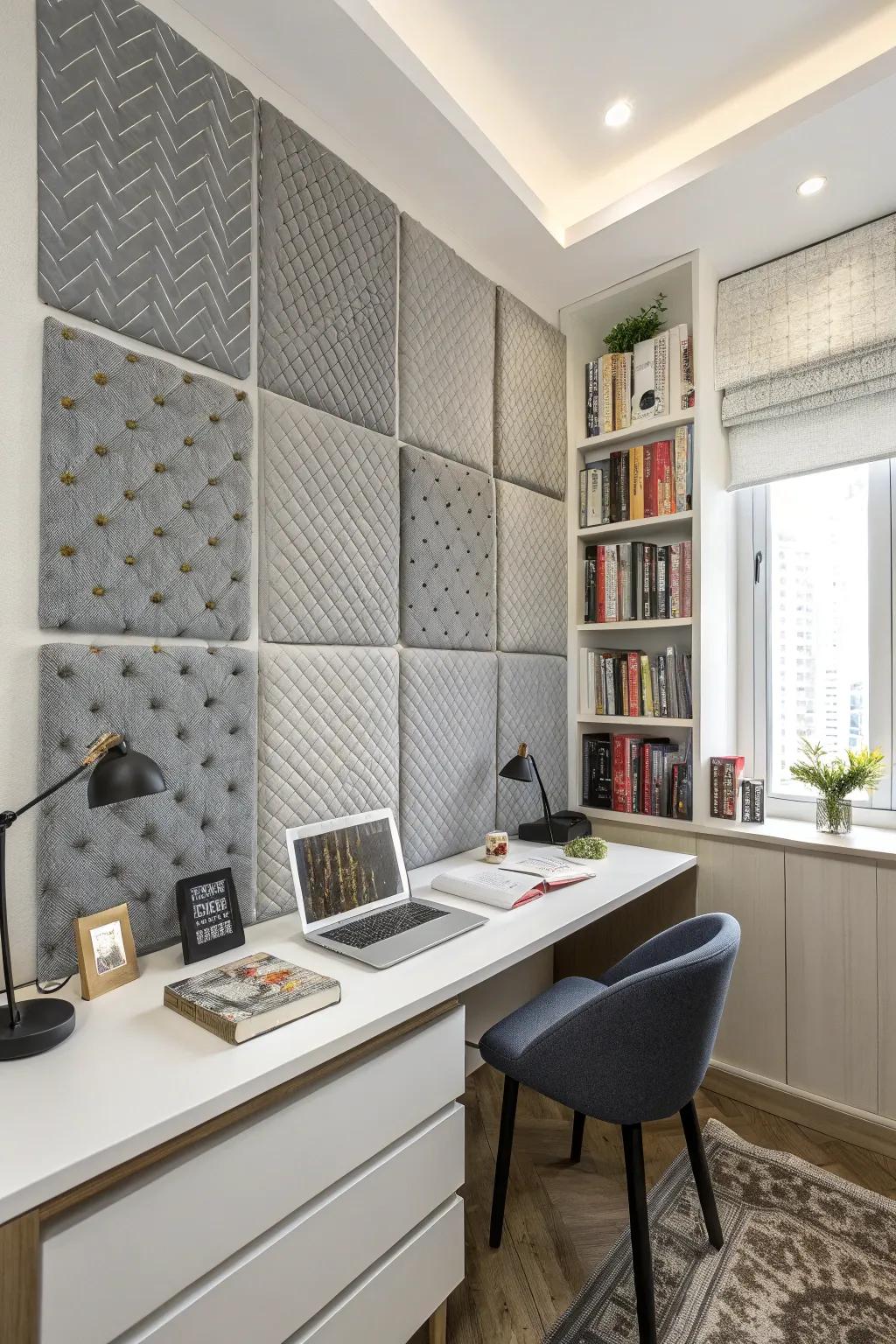Sound-dampening panels improve focus by reducing noise.