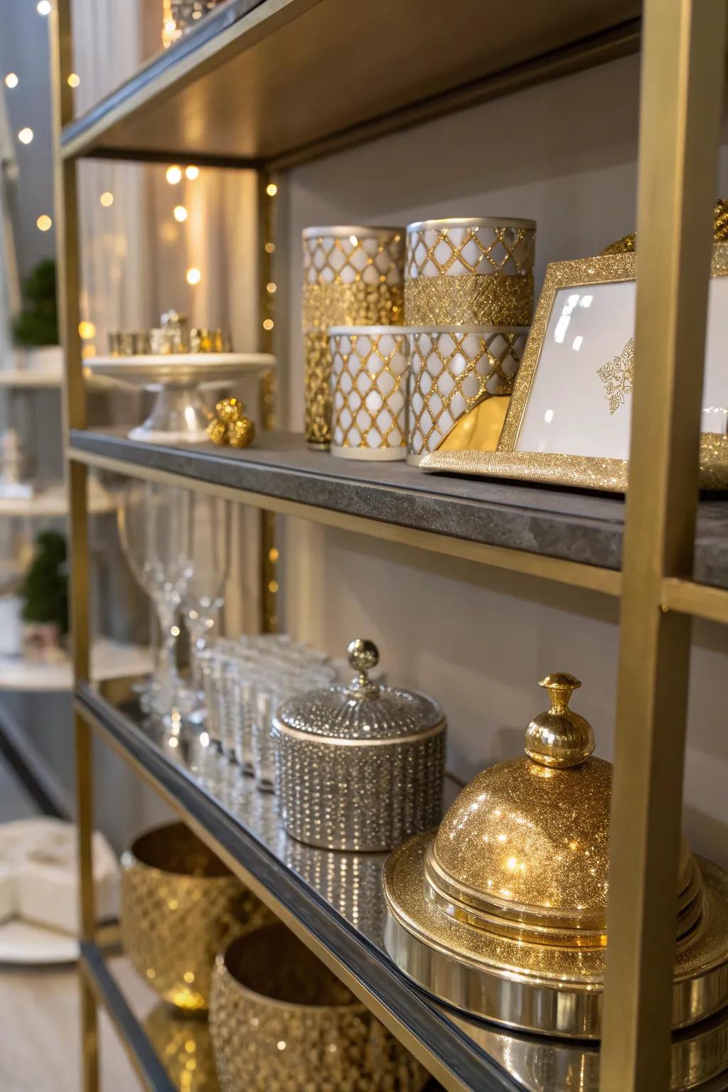 Metallics instill glamour and sparkle.