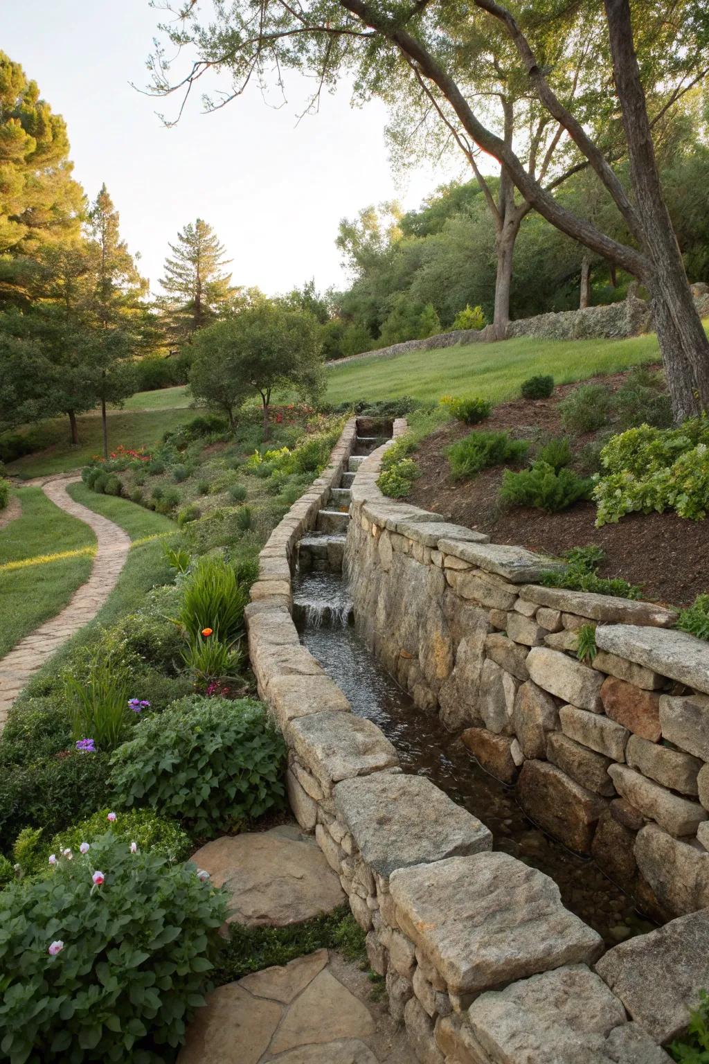 Holding walls make garden spaces.