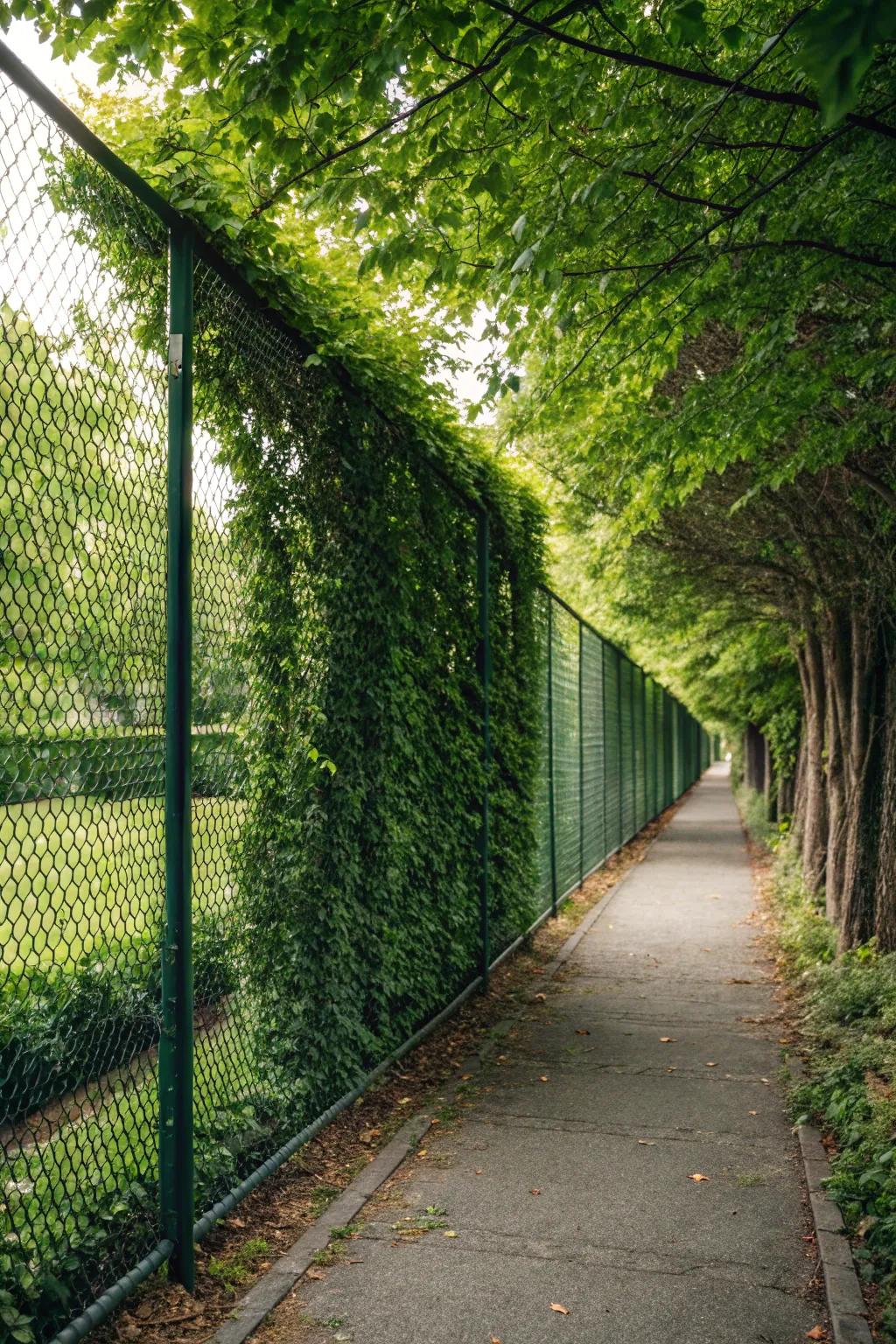 Hedge panels offer instant greenery and seclusion.
