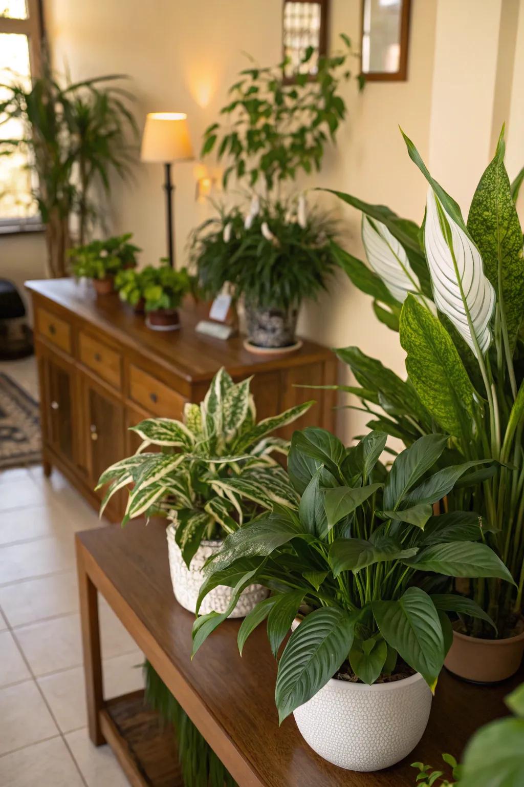 Atmosphere-purifying flora offer natural benefits to your living space.