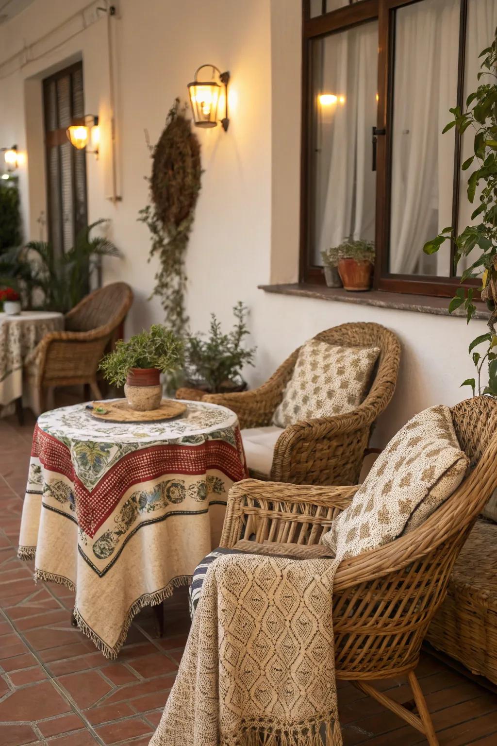 Grains inject profundity and intrigue into your enclosed patio.