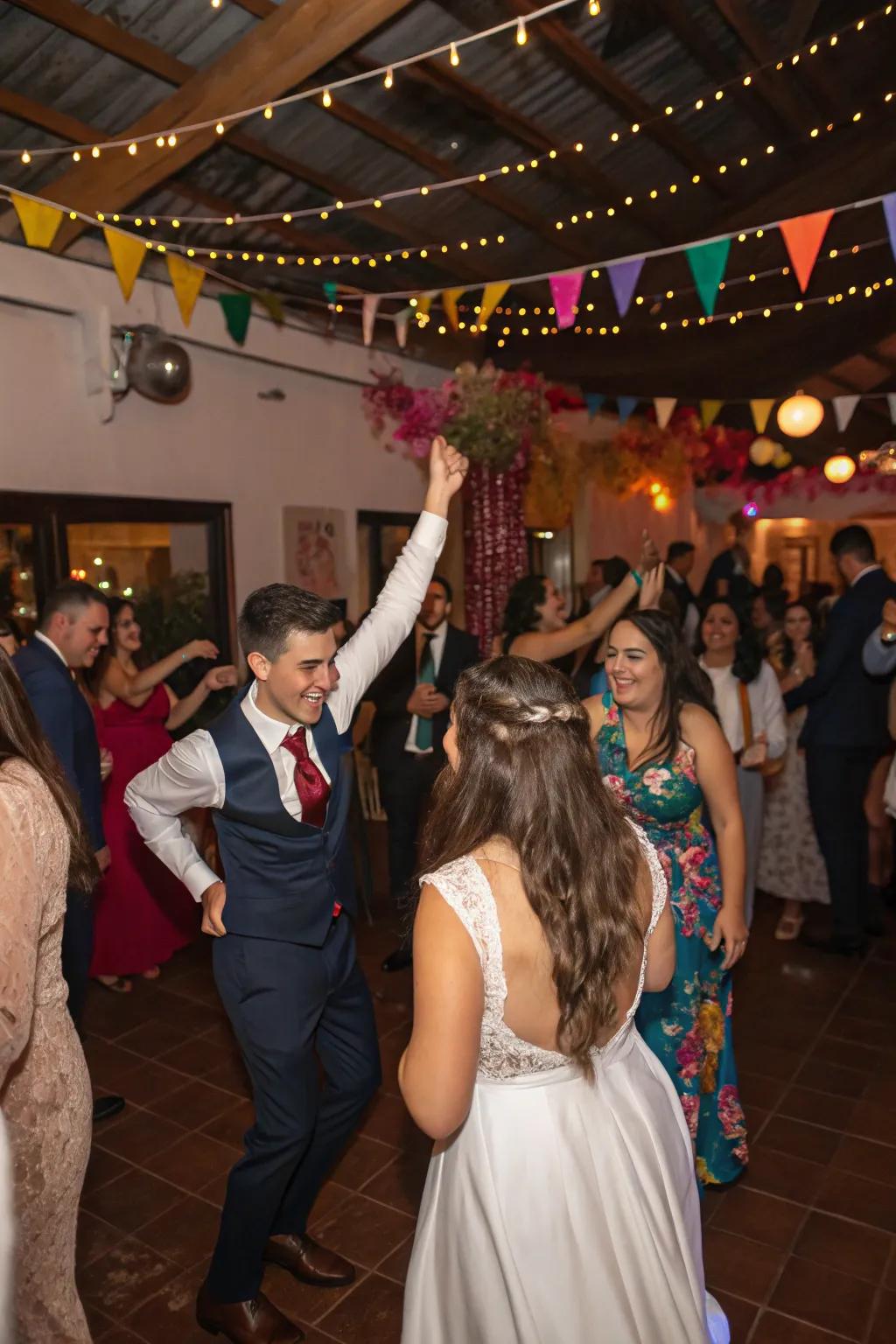 Celebration pictures capture the joy and energy of the wedding day.