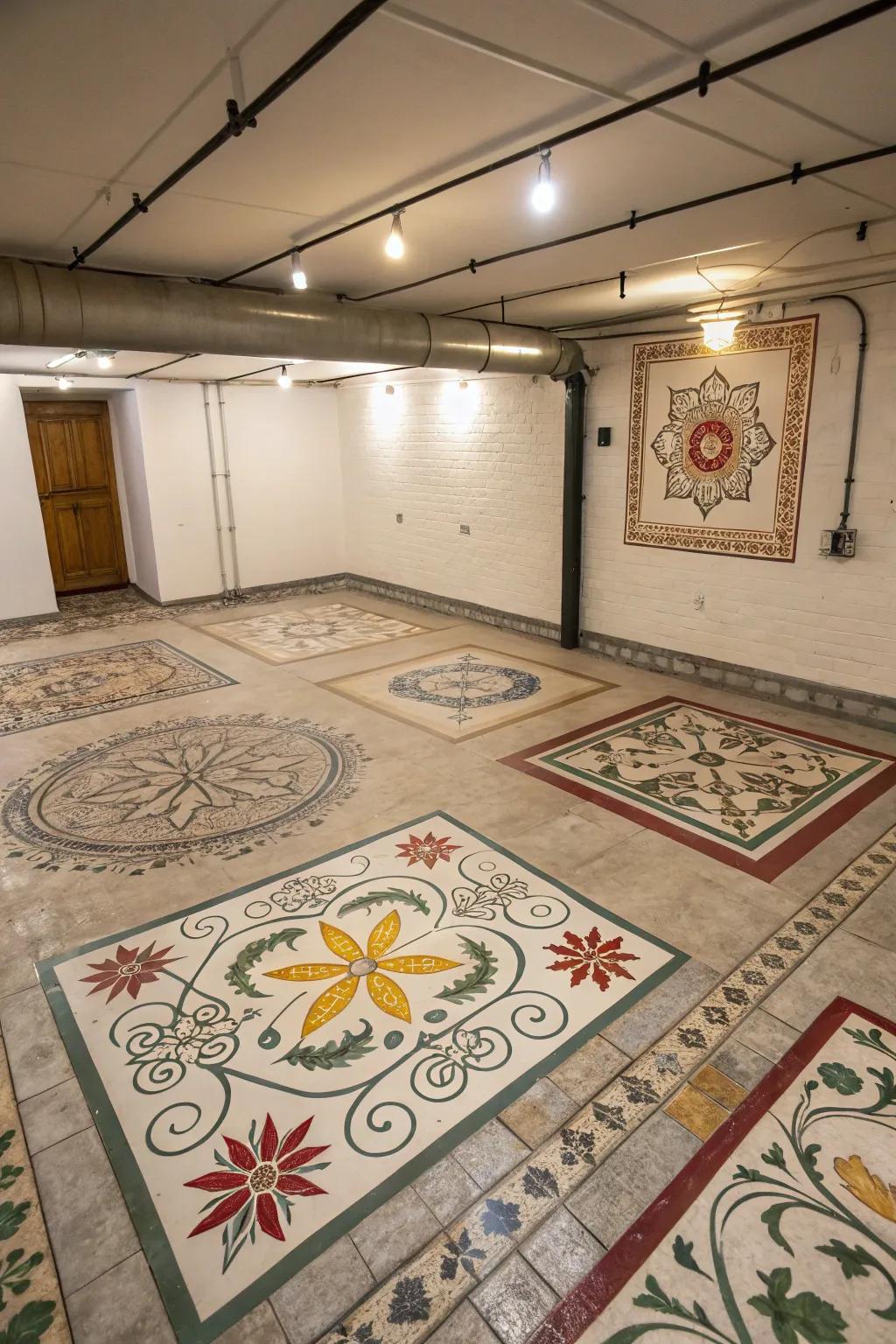 Painted square surface patterns add personalized artistry.