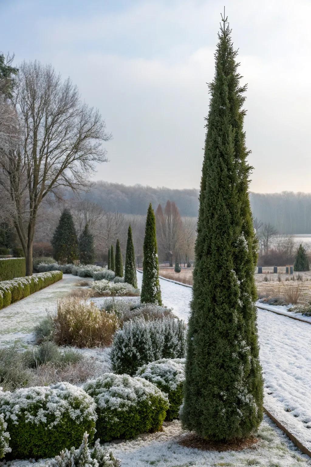 Arborvitae retain your garden vibrant through winter's chill.