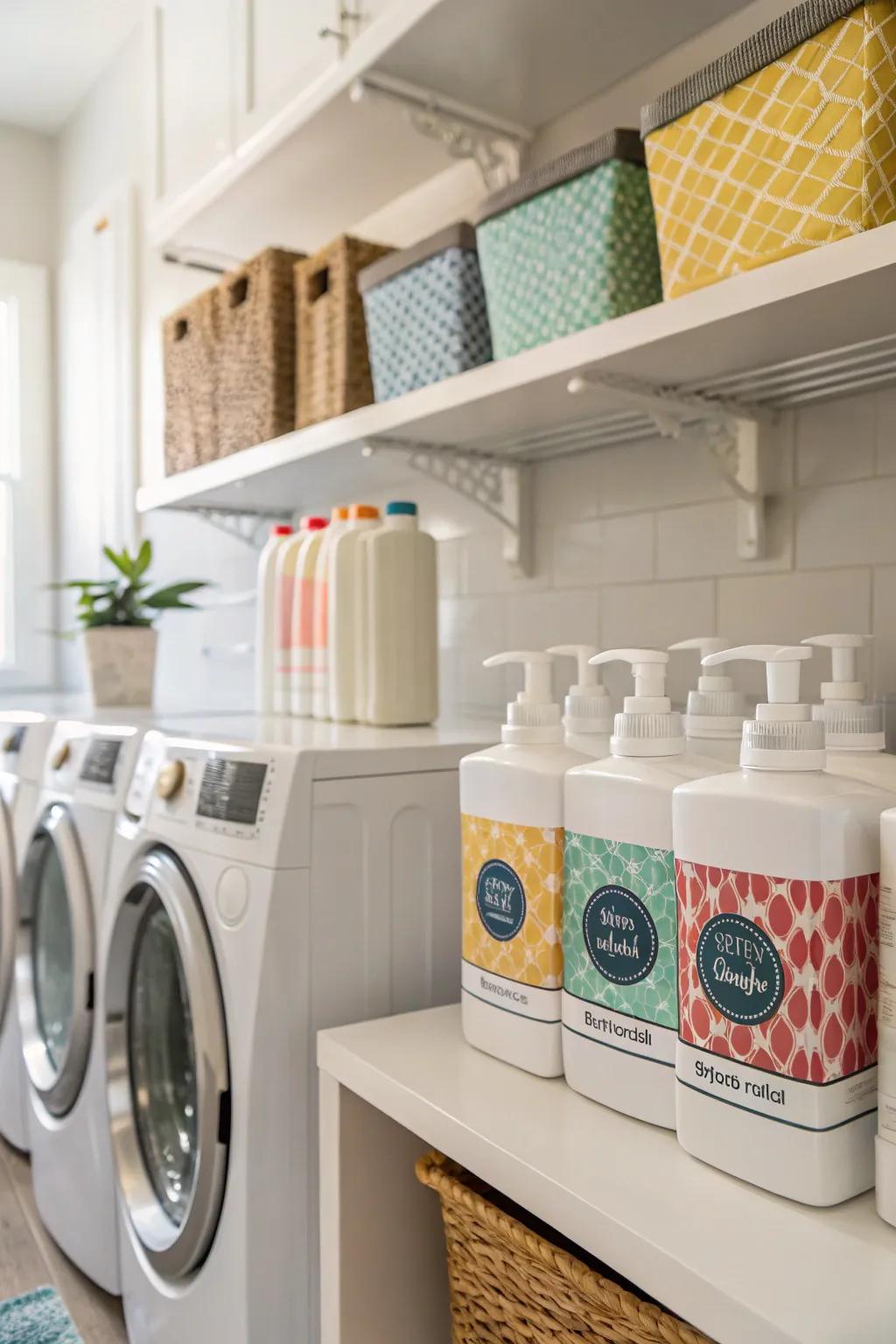 Decorative stickers inject a personal touch into your laundry dispensers.