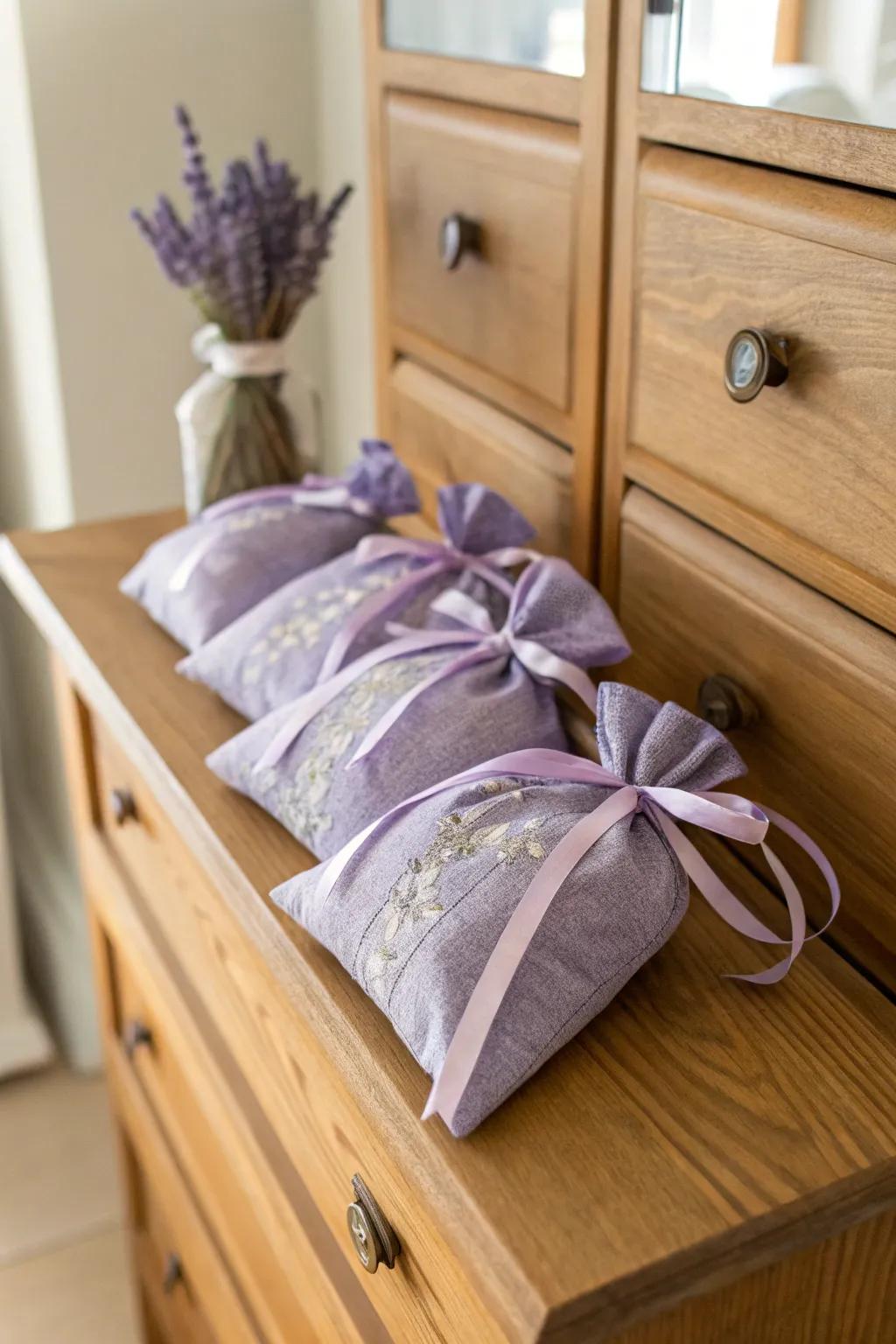Freshly scented lavender sachets to make your home more inviting.