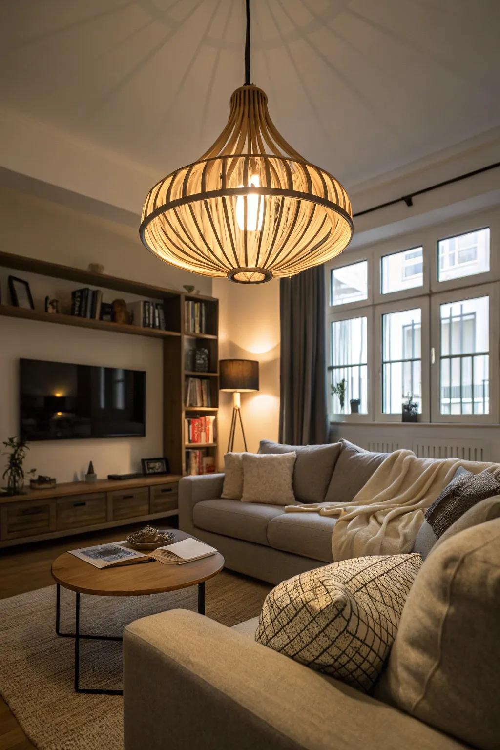 Character and emphasis with LED hanging illumination.