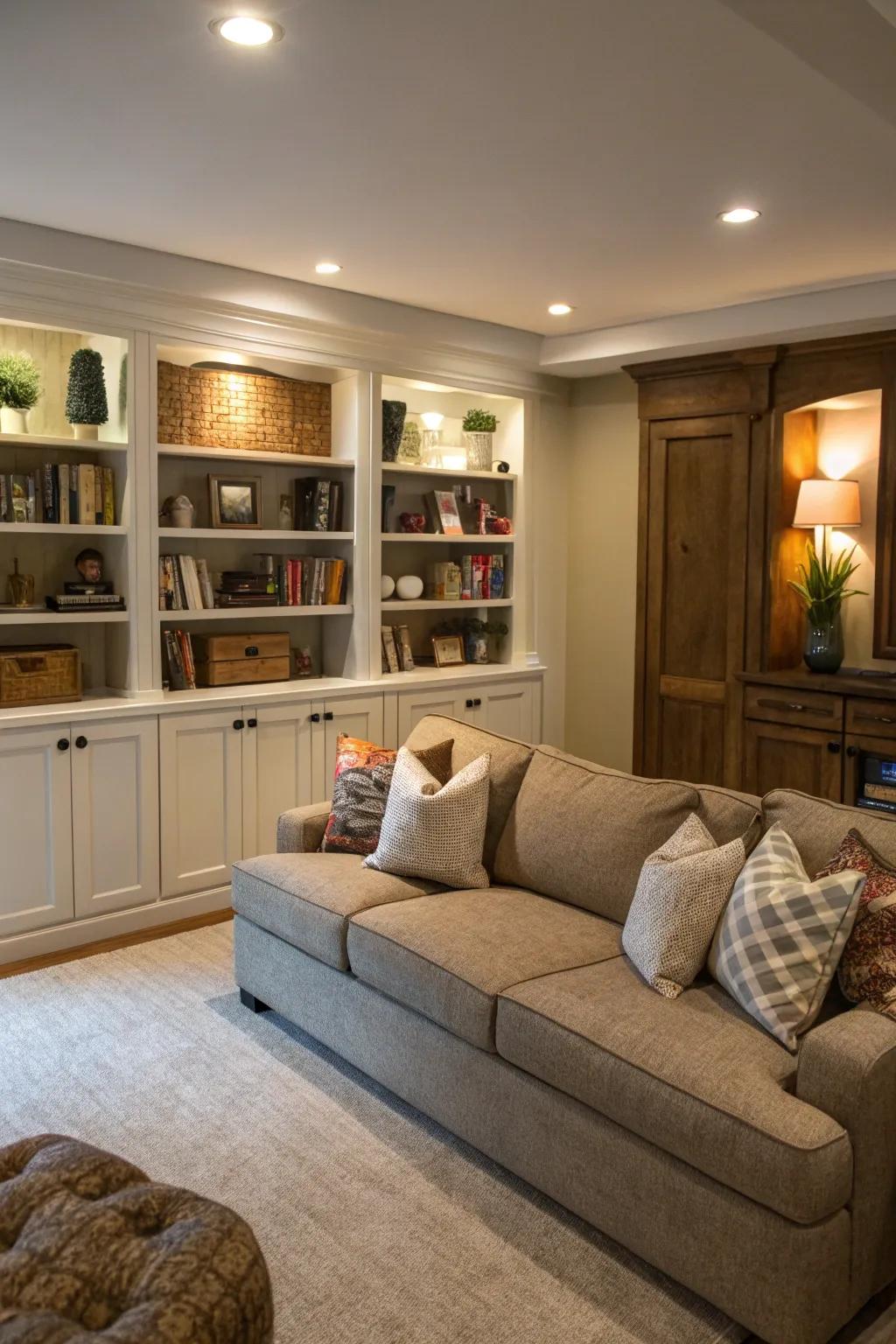 Optimize space with integrated storage around your sectional.