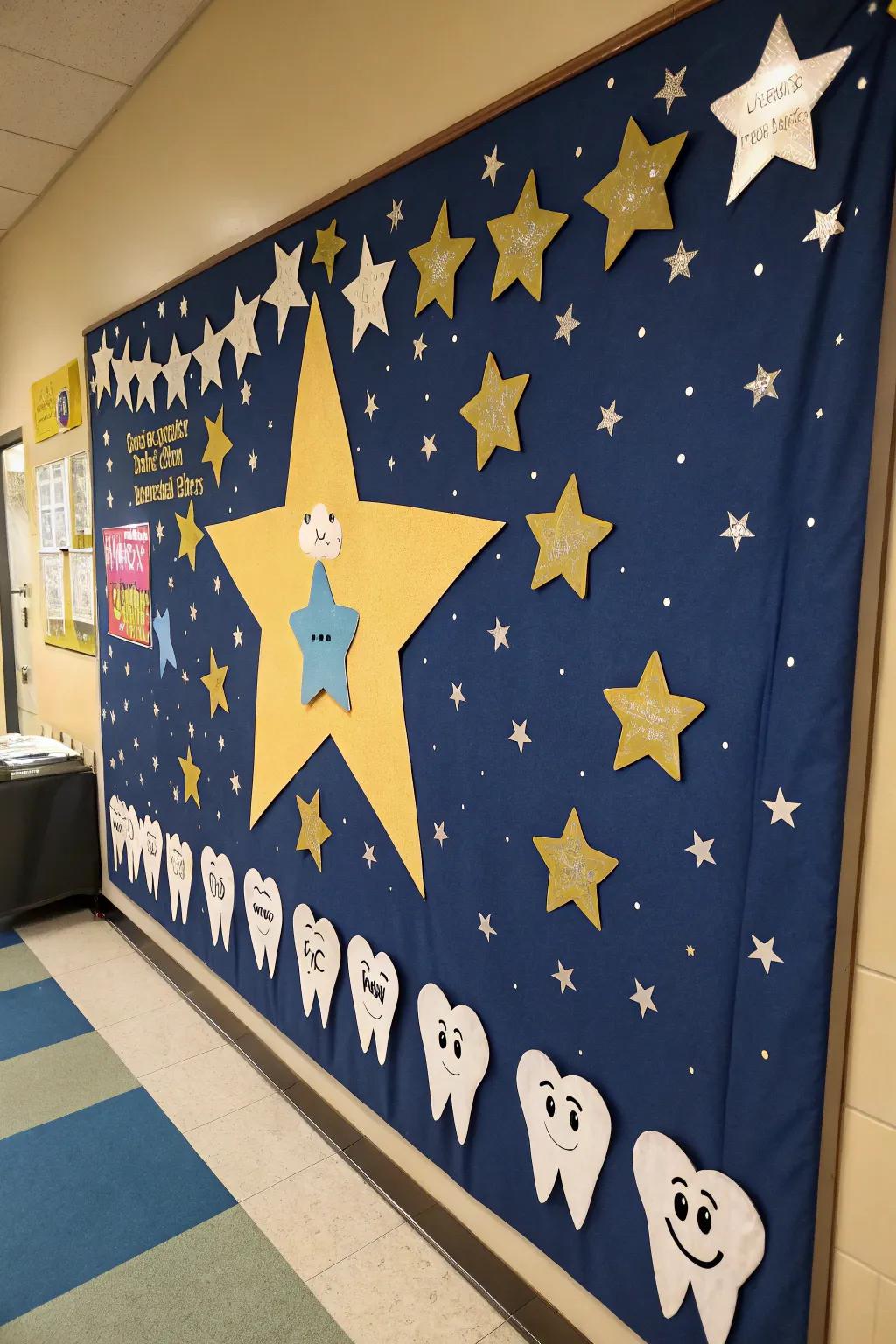 Observe lost teeth illuminate the Fairy’s starry night.