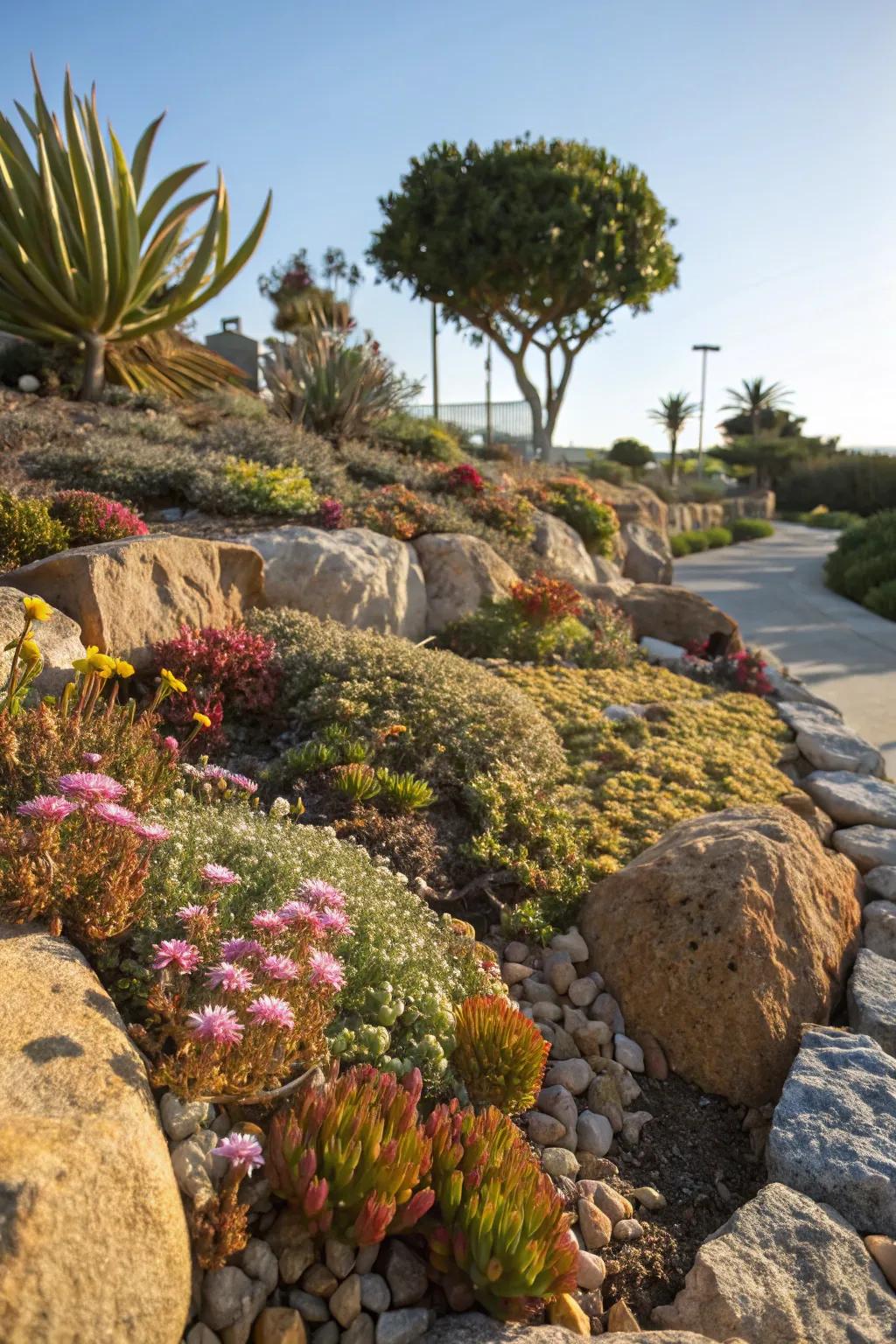 Stone gardens: natural beauty with minimal upkeep.