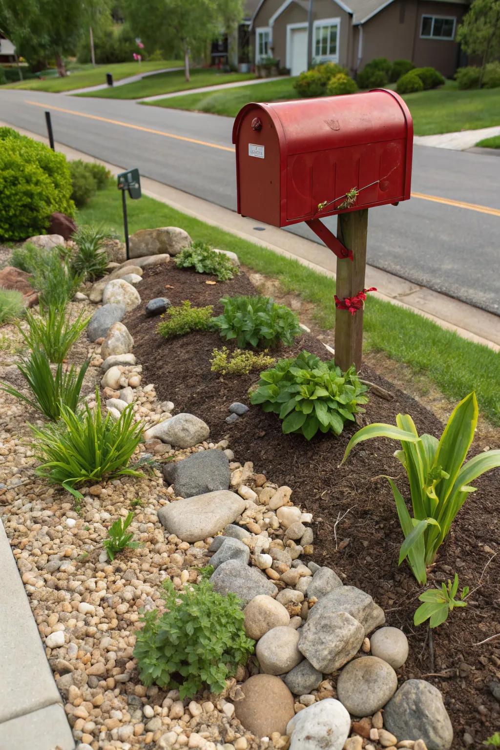 Rock mulching offers a sustainable and water-conserving landscaping option.