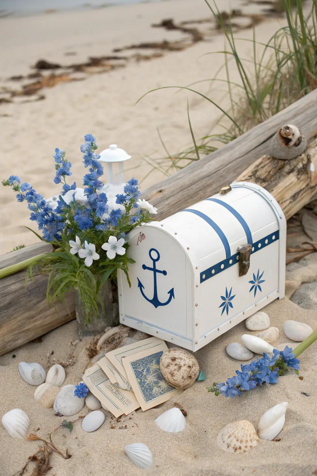 Seafaring themes bring coastal charm to your mailbox planter.