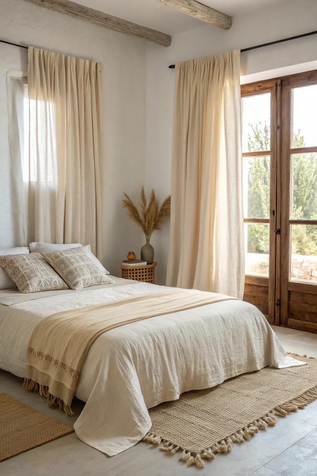 Soft woven goods enhance comfort and serenity.