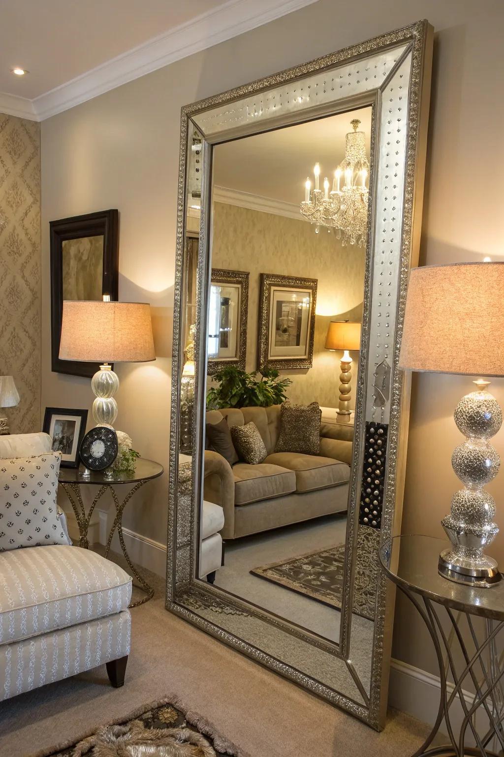 Angled reflectors bring elegance and a touch of sparkle.