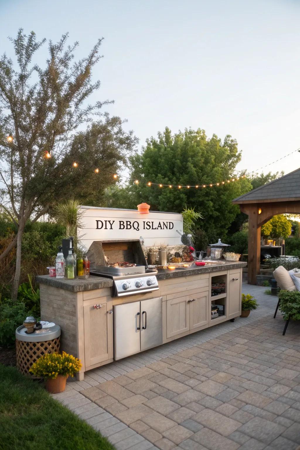 DIY elements impart a personal touch to your BBQ island.