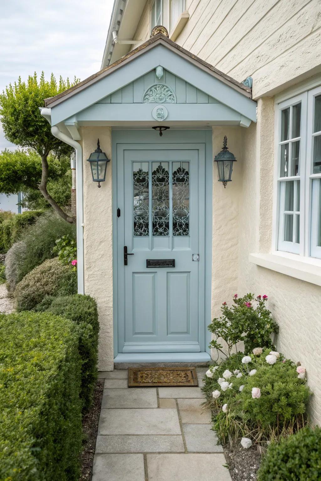 Coastal-style doors offer a laid-back and welcoming atmosphere.