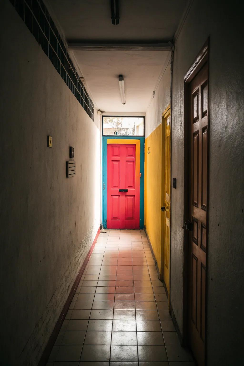 Splashes of color introduce energy and vibrancy to your hallway.