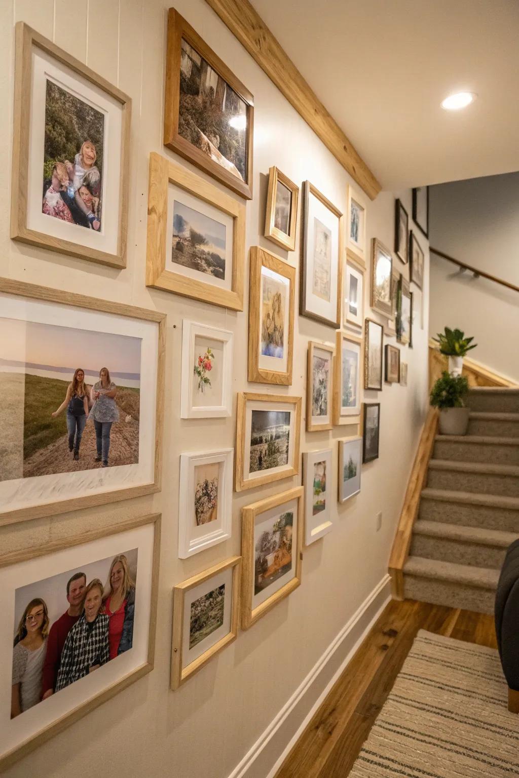 Personal photos add warmth and individuality to your decor.