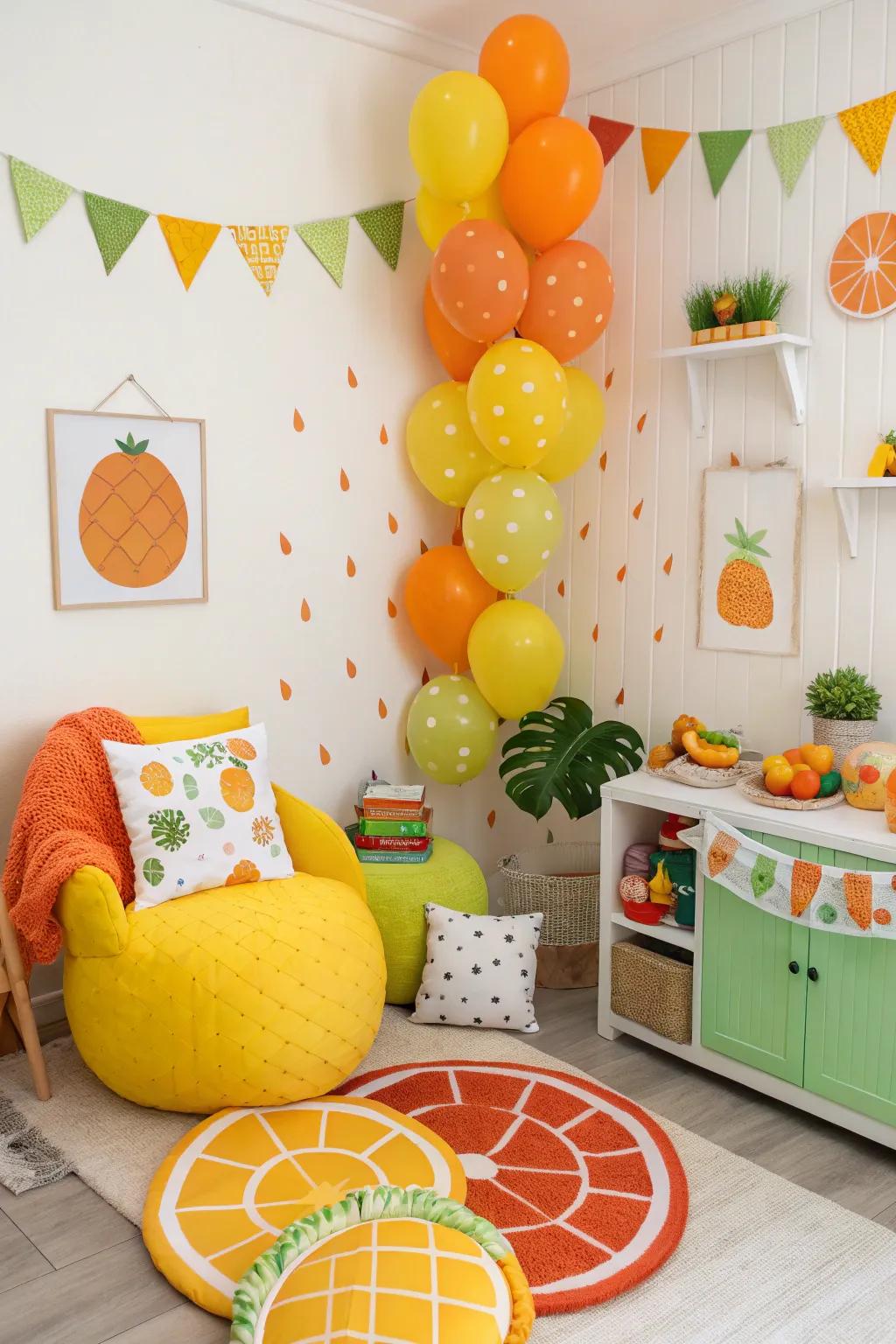 Add a burst of freshness with a citrus-themed nursery.