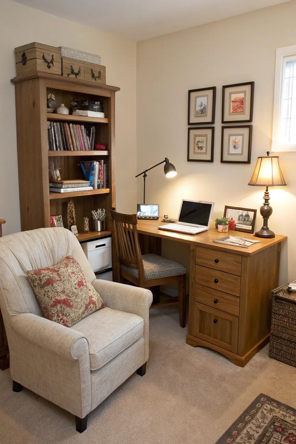 Zones for specific tasks improve organization and productivity.