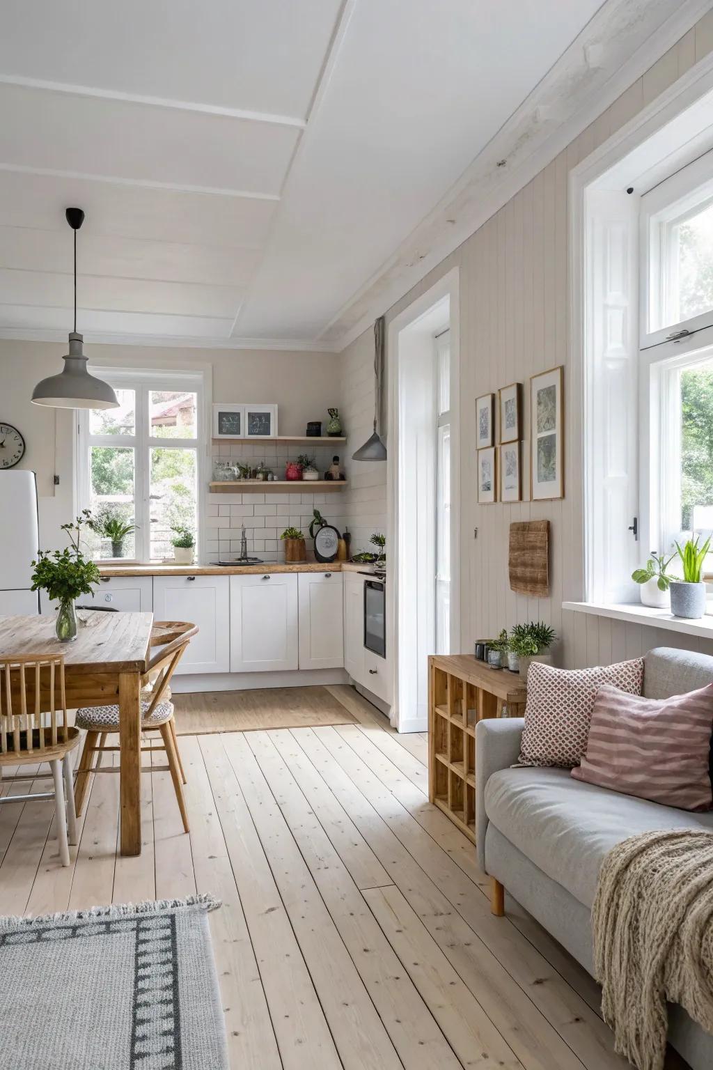 Nordic design brings serenity and modernity to open spaces.