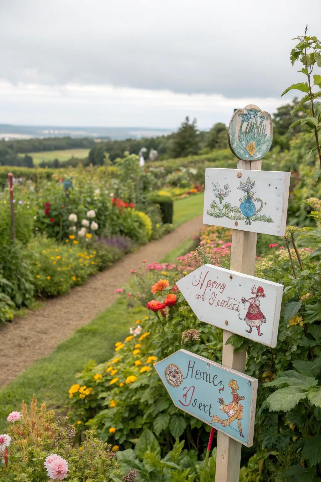 Pigment signage guides guests with artistic flair.