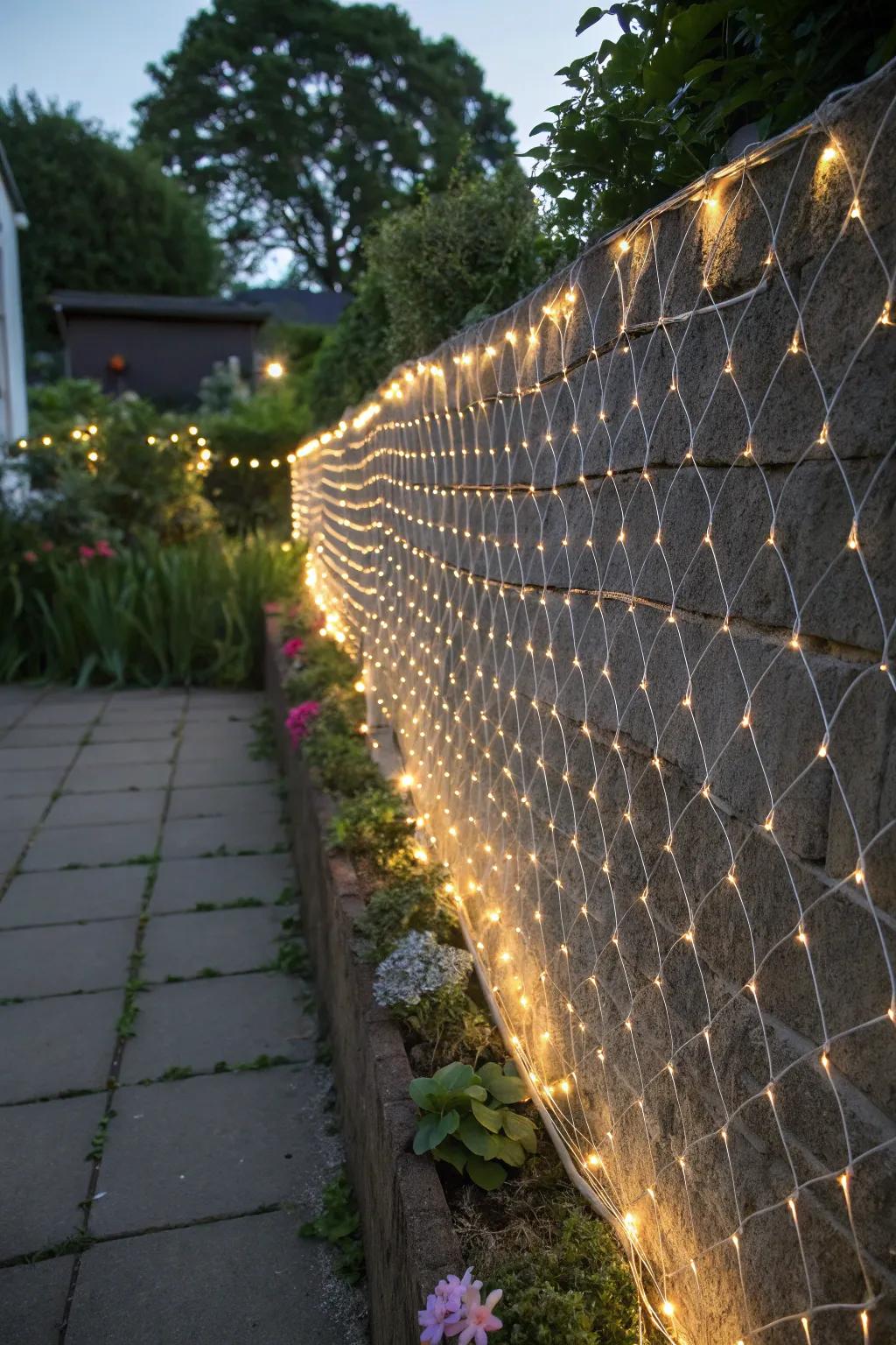 Blanket large areas using enchanting net illumination.