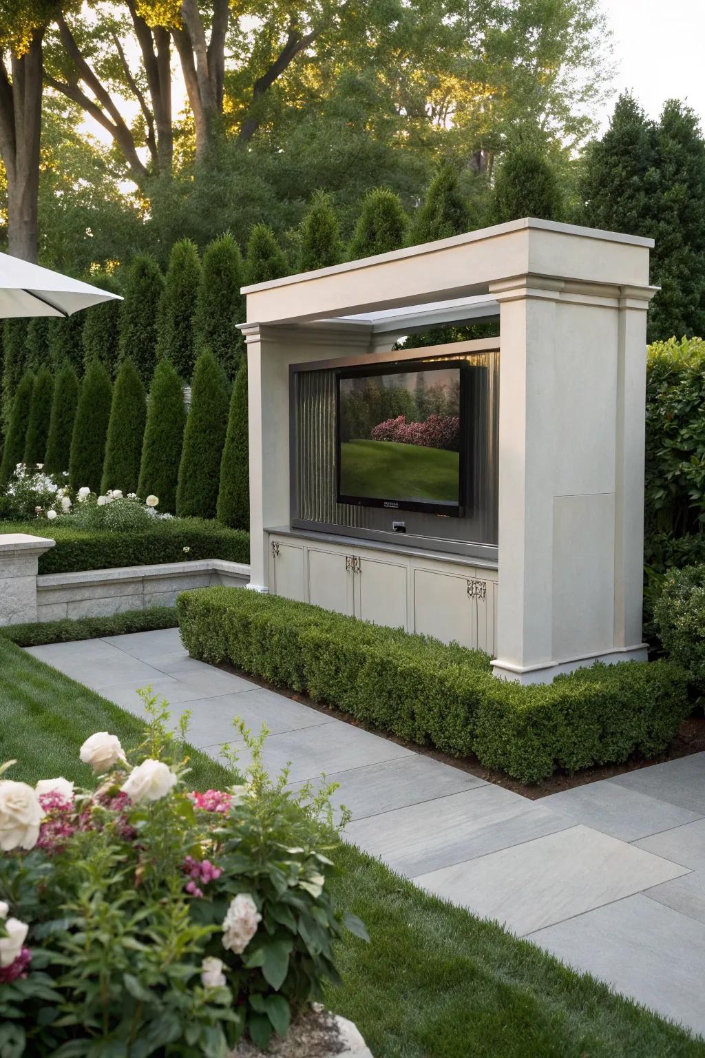 Transform your TV enclosure into a work of art with a creative design.