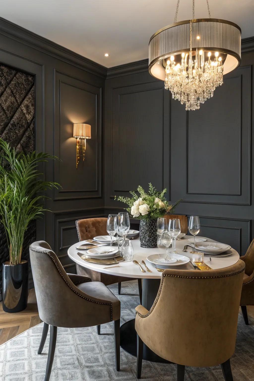Dark hues add drama and class to a room.
