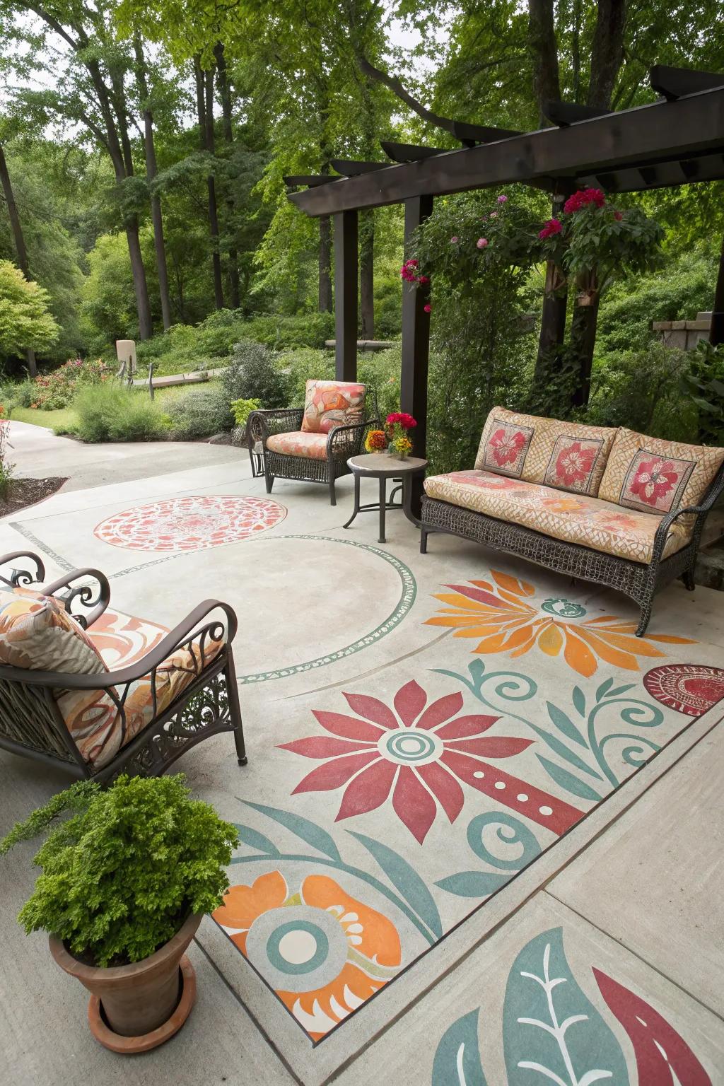A cohesive patio design that incorporates attractively with outdoor furniture.