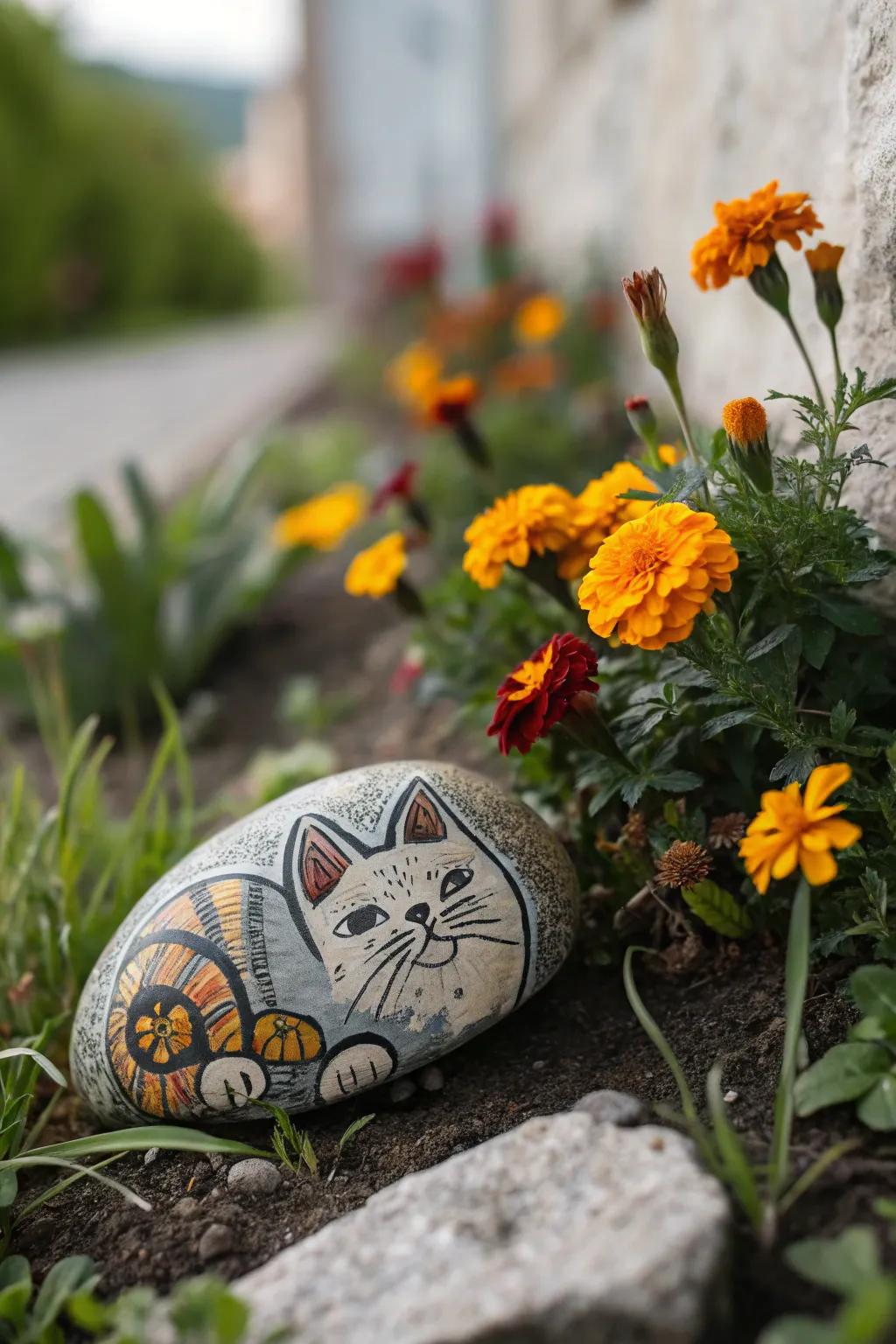 Celebrate your furry friend with handcrafted painted rock art!