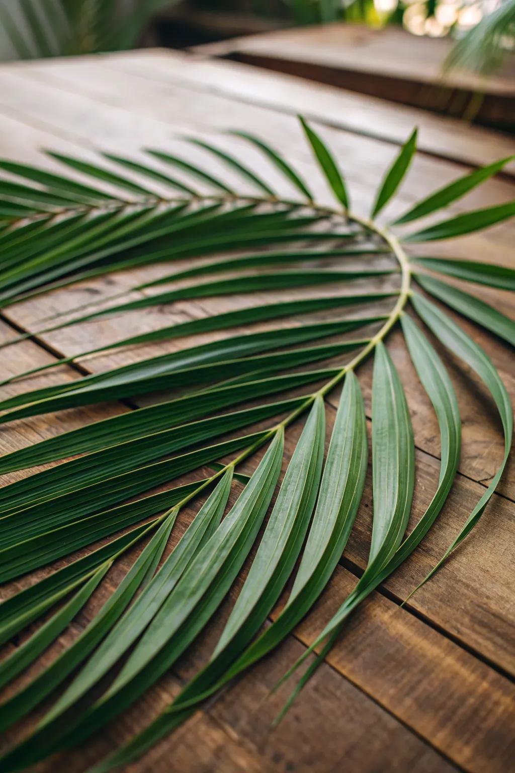 Swirling frond designs bring movement and vitality on the table.