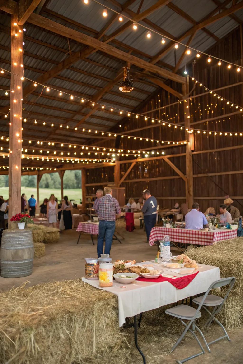 Unwind using a natural barn celebration.