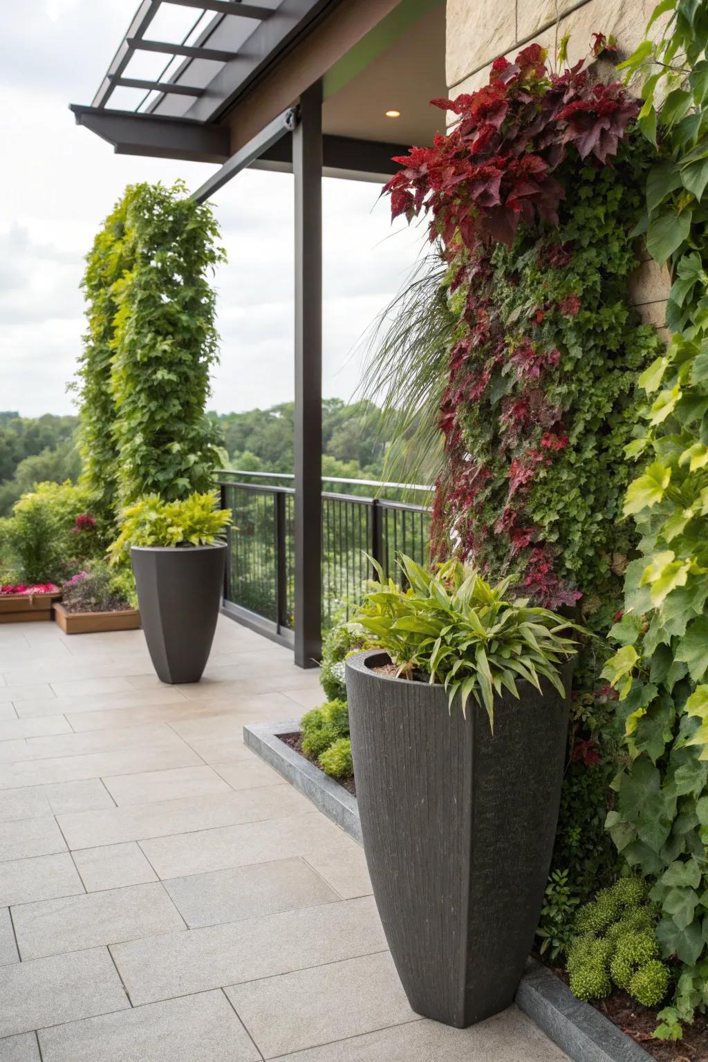 Greenery delivers both privacy and a lush backdrop.