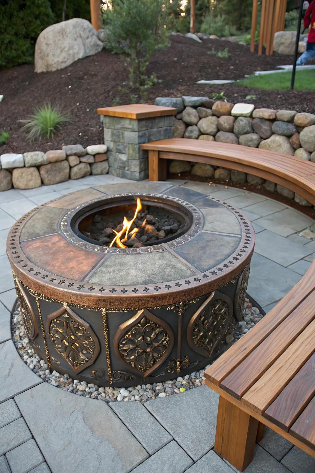A custom firepit design shows off what you like and makes your patio the best it can be.