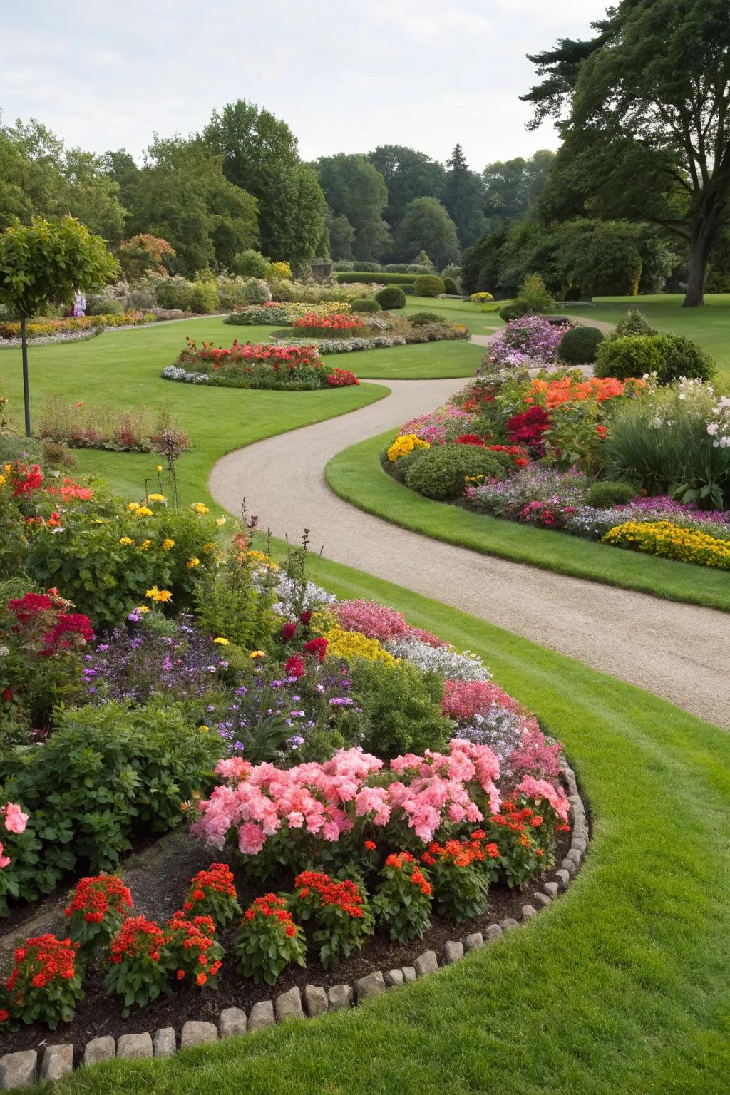 Solo flower beds make a daring statement in any garden.