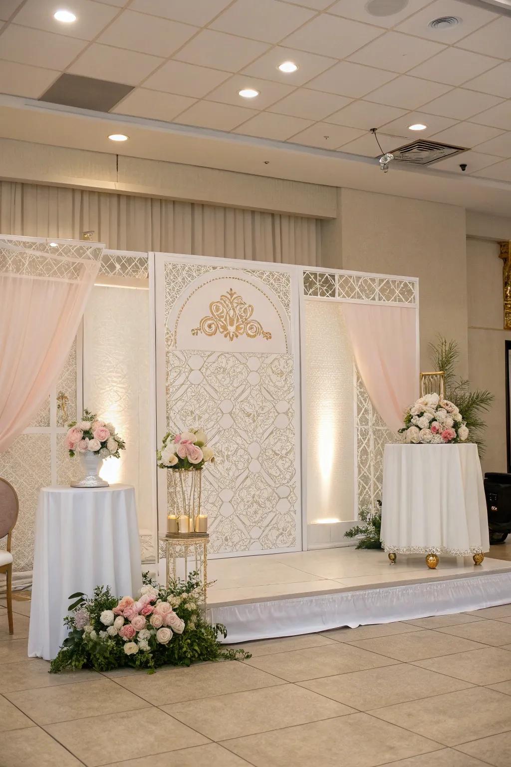 A minimalist backdrop shows modern elegance and simplicity.