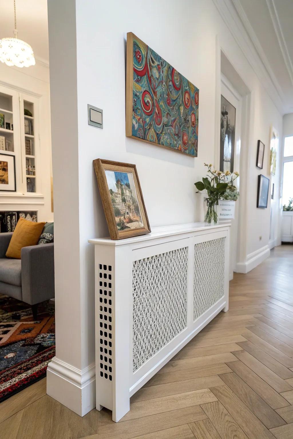 A magnetic art face provides a dynamic and changeable look.