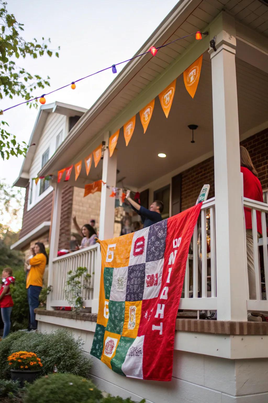Welcome visitors with an outdoor festive greeting.
