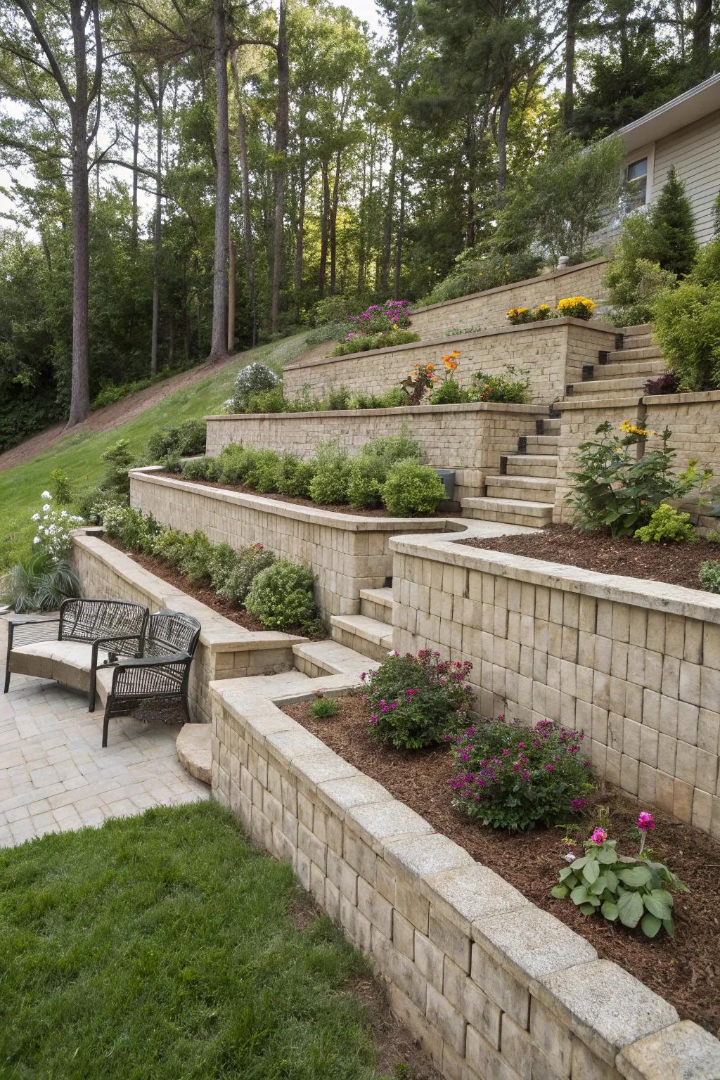 Multi-level walls offer many uses and look grand.