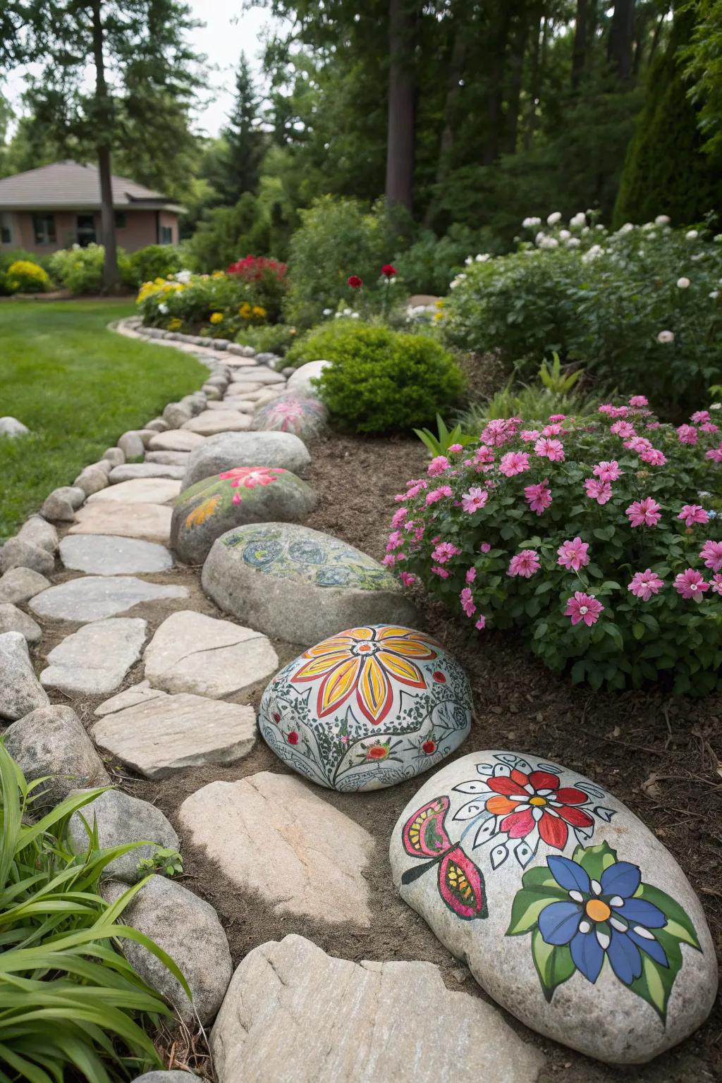 Commemorate the seasons via creative pebble decor.