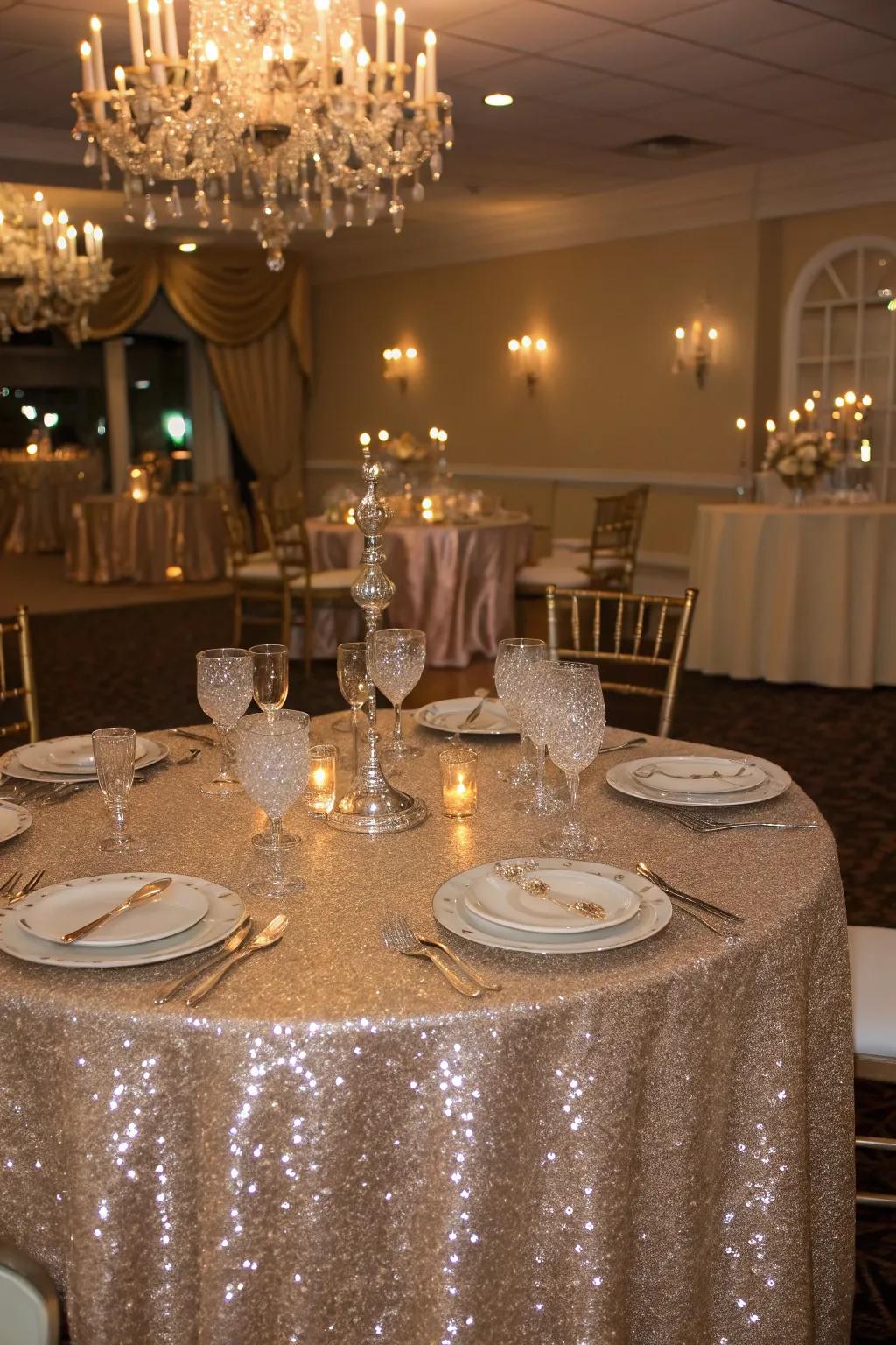 Sequin runners add shimmer and glamour to your table.