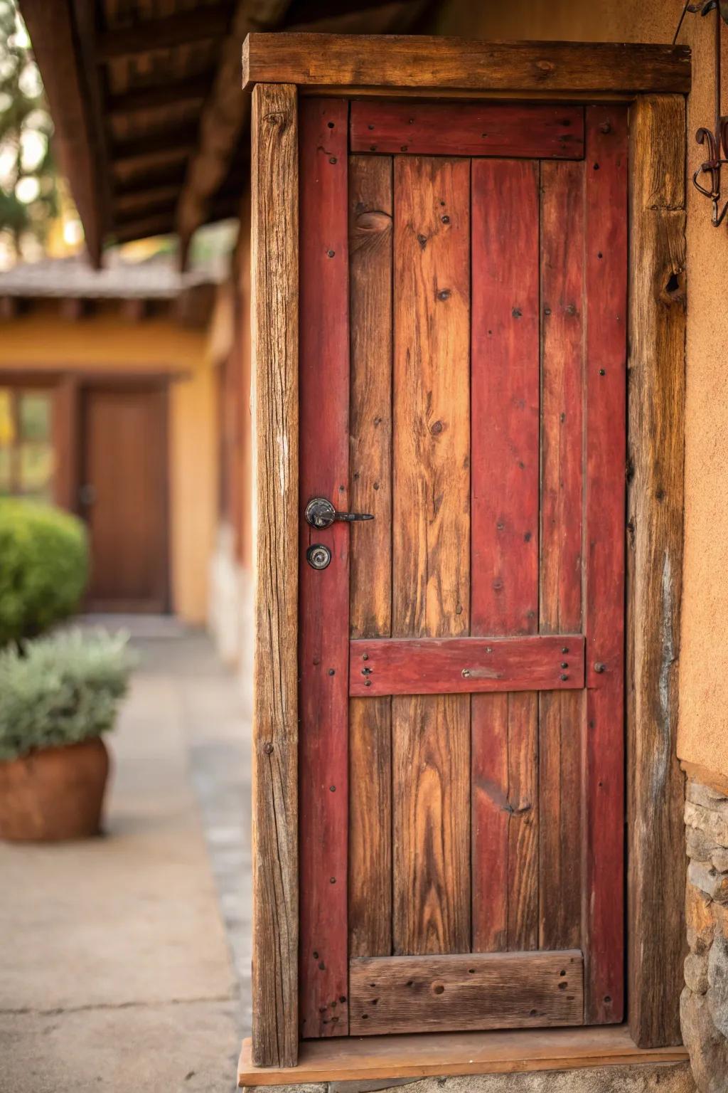 Bold color washes highlight wood textures and add a contemporary twist.