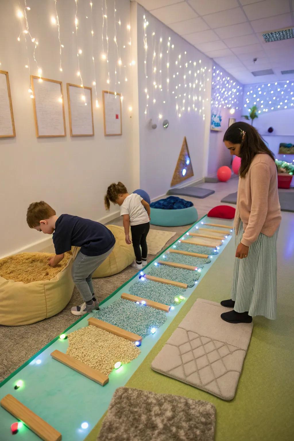 Hand-crafted sensory trails encourage exploration and movement.